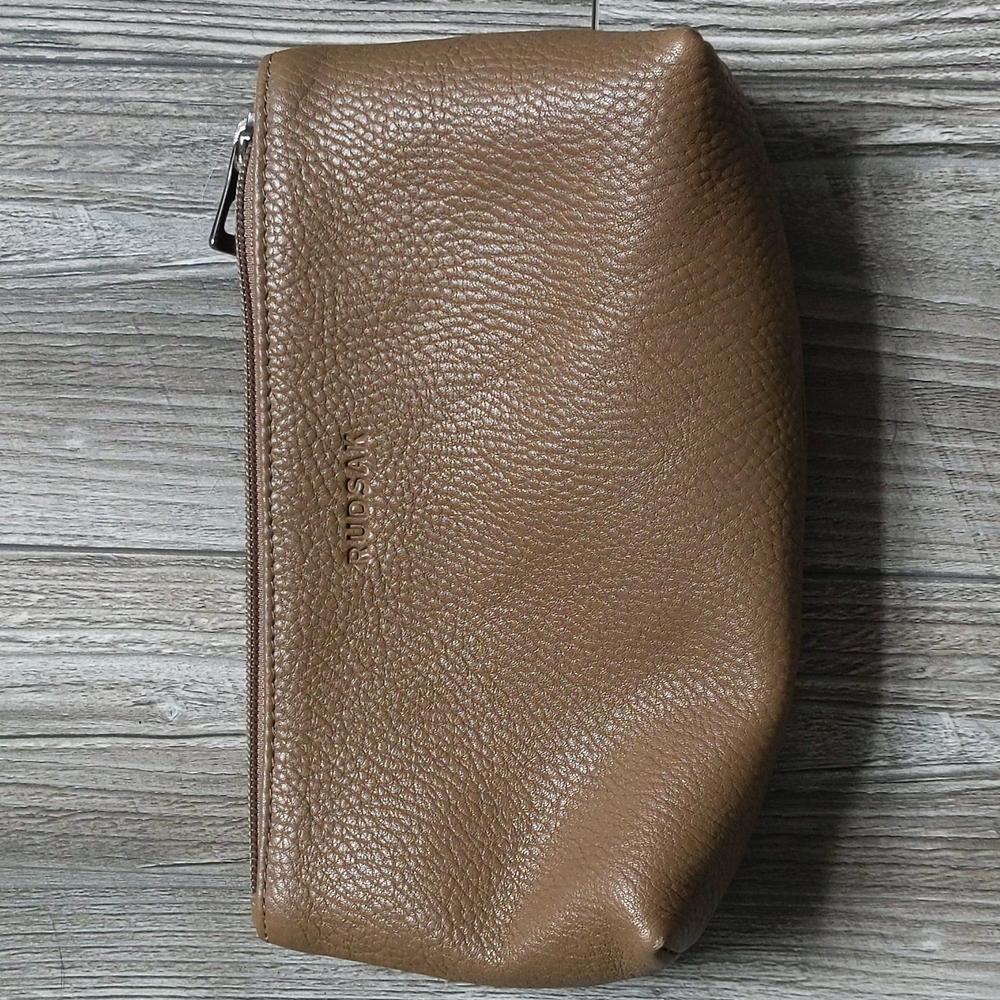 RUDSAK Taupe Pebbled Leather Mini Pouch